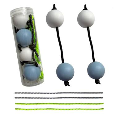 Imagem de ZENHZ Conjunto autêntico de coqueteleira africana Asalato – 2 pares com cordas extras e coqueteleira – Instrumento de percussão tradicional Kashaka para músicos e entusiastas (azul e branco)