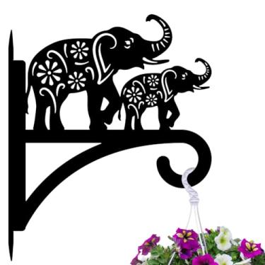 Imagem de peacoblue Suporte de ferro para pendurar plantas internas ao ar livre, vasos de samambaias, lanterna, alimentador de pássaros, sinos de vento, ganchos de parede de metal resistentes a intempéries de