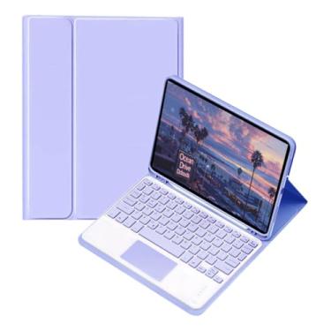 Imagem de Capa Para Tablet Com Teclado Bluetooth Para Samsung Tab S6 Lite 10.4 Polegadas (Roxo, Teclado de toque)