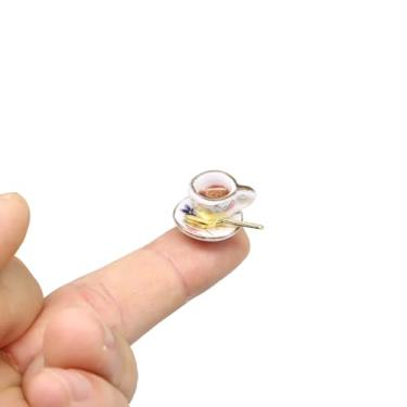 Imagem de Xícara de chá com cabeça de dobradiça, café, cerejas, floral, topo decorativo de dobradiça, decoração de porta de estatueta magnética em miniatura, decoração de casa peculiar, presente para amantes de