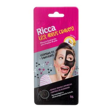 Imagem de Máscara Facial Ricca Preta para Limpeza de Pele 1, 2, 3 Adeus Cravos 8
