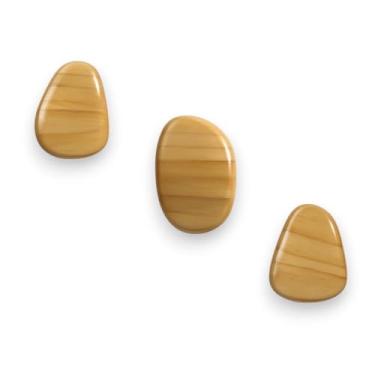 Imagem de Conjunto 3 Ganchos Cabideiros Penduradores Dots Orgânicos De Madeira Pinus Cor:Pinus Com Verniz Incolor;Tamanho:ÚNICO