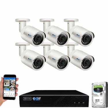 Imagem de GW Security Sistema De Câmera De Segurança De Áudio E Vídeo 4K Nvr De 8 Canais 5Mp Poe - Seis Câmeras Bullet À Prova De Intempéries De 5Mp 1920P, Microfone Integrado, Código Qr Rápido, Configuração