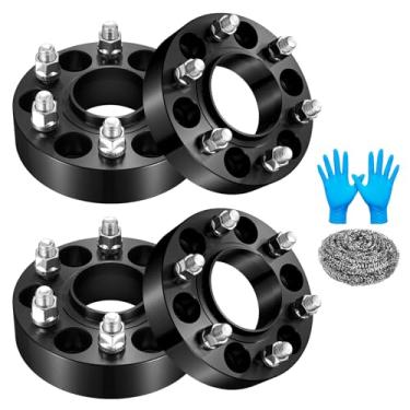 Imagem de BDFHYK Espaçador de roda Hubcentric de 1,5 polegadas com padrão de parafuso de roda de 6 x 120 mm compatível com Enclave Colorado Acadia 9-4X, adaptadores forjados de 6 pinos M14 x 1,5 e furo de cubo