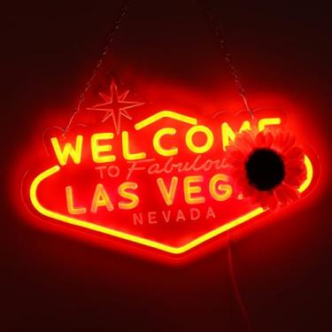 Imagem de JFLLamp Welcome to Fabulous Las Vegas Sinais neon para decoração de parede Luzes de néon para quarto placas de LED adequadas para dormitório homem caverna Natal