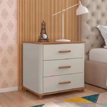 Imagem de Mesa de Cabeceira Maitê Nature/Off White - Potenza Móveis