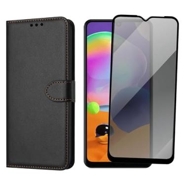 Imagem de Capa Carteira Para Galaxy A31 Capinha Flip Case + Película De Vidro 3D Privacidade Anti Spy