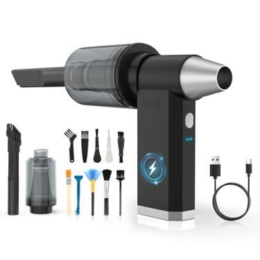 Imagem de Espanador de ar elétrico ajustável em 3 velocidades de 100.000 RPM limpador de teclado recarregável sem fio substitui latas de ar comprimido para eletrônicos, carros e limpeza doméstica