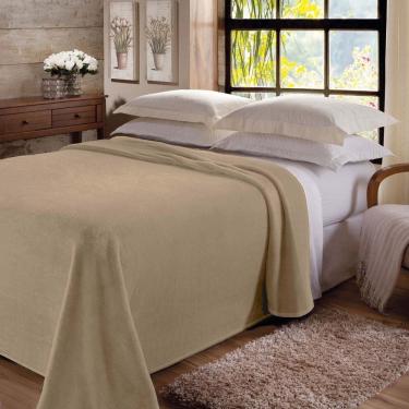 Imagem de Manta de Microfibra Casal Jolitex Bege Aveia 1,80m x 2,20m