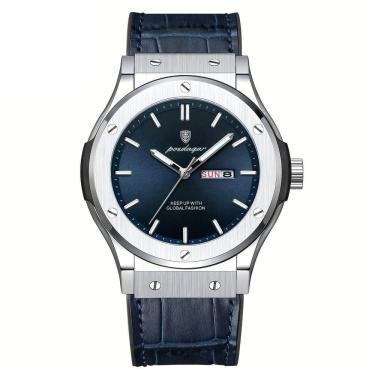 Imagem de Relógio De Quartzo Masculino Com Mostrador Luminoso Design Casual Impermeavel 3atm Azul...