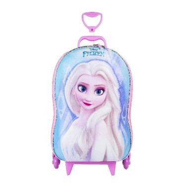 Imagem de Mochila 3D Frozen Elsa Disney Com 6 Rodinhas Maxtoy 7559