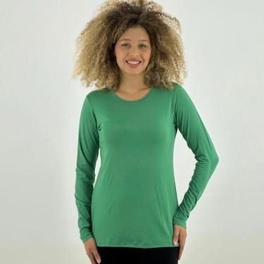 Imagem de Blusa Rosa Bella Básica Manga Longa Feminina-Feminino