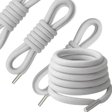 Imagem de Cadarço Redondo CINZA CLARO R9 Roliço 130cm para substituir cadarços d