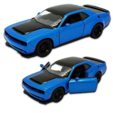 Imagem de Miniatura Carrinho de ferro Dodge Challenger SRT Demon 170, Em Metal, Com fricção, escala 1:40, 12 Cm de comprimento (Azul)
