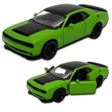 Imagem de Miniatura Carrinho de ferro Dodge Challenger SRT Demon 170, Em Metal, Com fricção, escala 1:40, 12 Cm de comprimento (Verde)