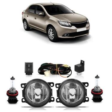 Imagem de Kit Par Farol Milha Auxiliar Par Lâmpada Halógena Logan 2014 2015 2016