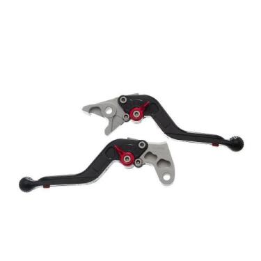 Imagem de Par Manete Moto X Super Bike C/ Regulagens 3 Dedos Cb 600 Hornet, Pret