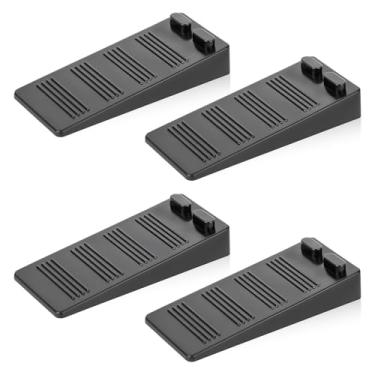 Imagem de 4 peças de batentes de porta de borracha para cunha inferior da porta rolha de portas finas para carpete azulejo piso de concreto grandes batentes de porta de borracha para casa comercial (8,5 x 4,8 x