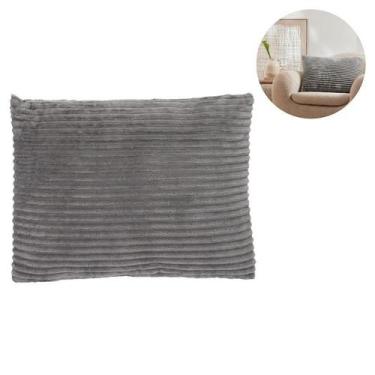 Imagem de Almofada Decorativa Retangular Multiuso 45x60cm Cinza Escuro Com Textu