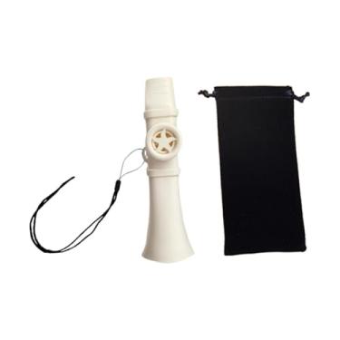 Imagem de menolana Flauta Kazoo Flauta de Boca Acompanhamento Único com Bolsa de Armazenamento Presente Prático Bom Brinquedo de Companheira para Teclado Piano, Branco