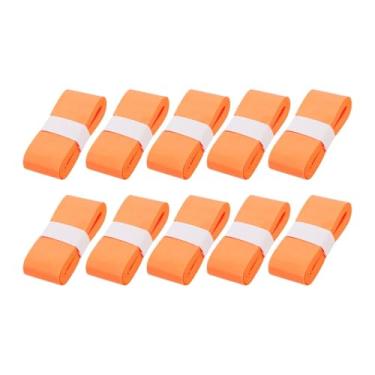Imagem de Lljsszr 10 Peças de Fita Adesiva para Raquete de Badminton, Fita para Cabo, Envoltório de Almofada Que Absorve O Suor para Squash, Laranja