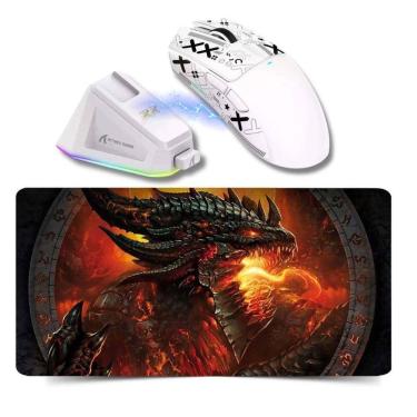 Imagem de Combo Gamer Mouse Attack Shark X11 + Mousepad Dragão 70X35Cm