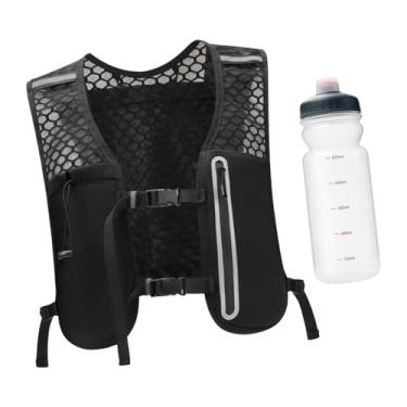 Imagem de YIJU Colete de hidratação, mochila para corrida, fivela ajustável, mochila para caminhada ao ar livre, bolsa esportiva para montanhismo, trilha de, Preto