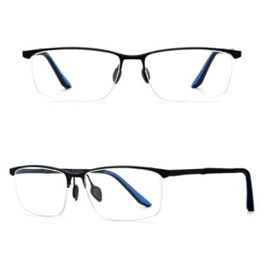 Imagem de VFDHN Armação de óculos de titânio masculina, óculos esportivos ultraleves sem aro (preto C5)