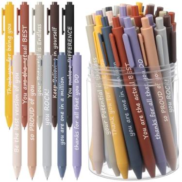 Imagem de Crtiin 50 canetas de tinta gel, canetas de agradecimento, lápis de gel motivacionais, motivacionais e suaves, presente de agradecimento para homens, mulheres, colegas de trabalho, escritório, escola