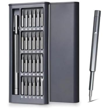 Imagem de Kit Conjunto de Chave de Fenda Phillips torx 24 em 1 com Ponta Magnética Chave Mestra em Metal Precisão Ideal para Reparos em Celulares Notebooks Relógios Drones e Eletrônicos em Geral Linha Premium