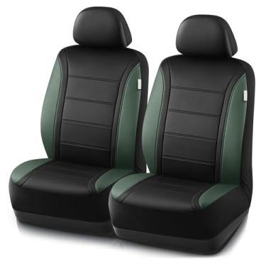 Imagem de Road Comforts Capas de assento de couro, capas de assento de carro respiráveis para homens, compatíveis com airbag, conjunto de capas de assento automotivo universal para a maioria dos carros, vans