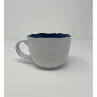 Imagem de USA HomeMax Conjunto de caneca de cerâmica jumbo de 118 a 590 ml (branca/marinho)