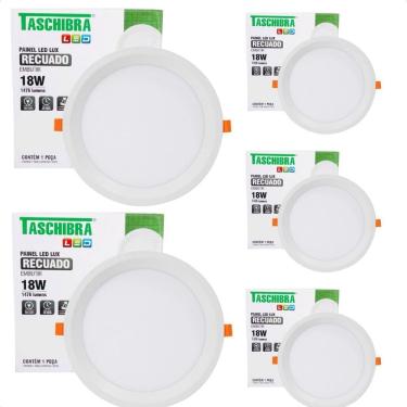 Imagem de 5 Painel De Led Redondo Embutir Recuado 18W Bivolt 6500K