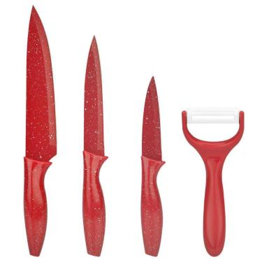 Imagem de Conjunto de Facas Inox Candy Color 4 Peças, Vermelho