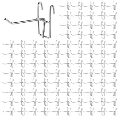 Imagem de mekueeex 100 peças de ganchos de parede de grade de 10 cm, ganchos de painel, organizadores de montagem na parede de garagem, grade de armazenamento, exibição de parede e cabides para varejo