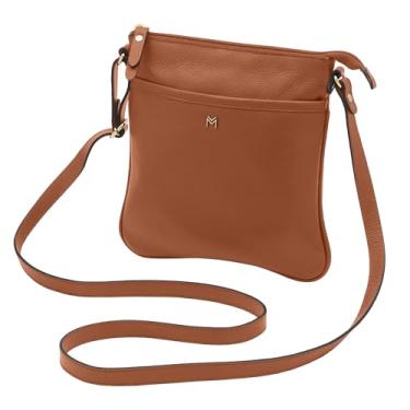 Imagem de Mariart Cupuaçu Bolsa Feminina Transversal de Couro Bovino Legítimo (Camel)