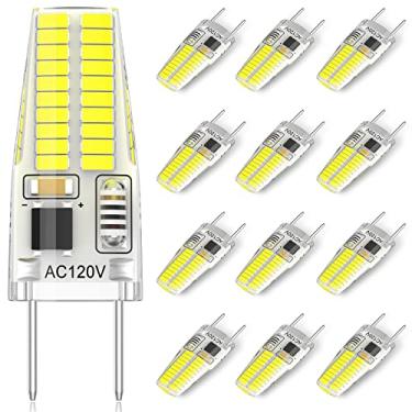 Imagem de DUMILOO Pacote com 12 lâmpadas LED G8 reguláveis, 120V 20W 25W T4 JCD tipo substituição de halogênio de dois pinos para iluminação de disco sob armário, luz do dia branca 6000K
