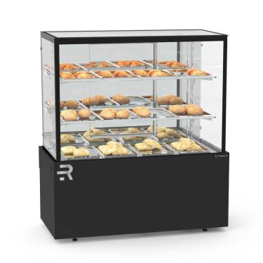 Imagem de Vitrine Confeitaria Quente Vanguard Top 1,10 Metros Preto CVTQ1100 220V - Refrimate