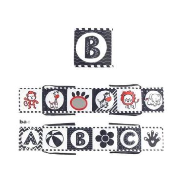 Imagem de Livro De Pano Para Bebês Em Preto E Branco, Brinquedos Sensoriais Para