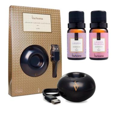 Imagem de Kit Aparelho Aromatizador Elétrico Usb Porcelana Notebook Pc Escritori