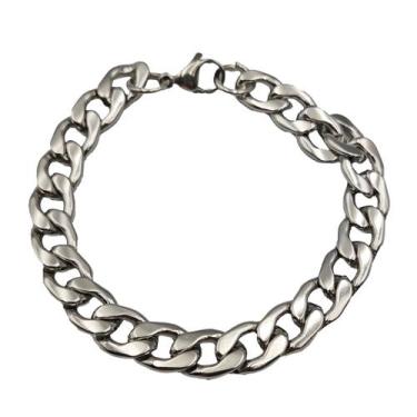 Imagem de Pulseira Masculina Bracelete Grossa Largura 10mm De Aço Inox Resistent