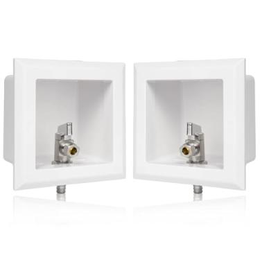 Imagem de (1 pacote) Caixa de tomada de vaso sanitário GUOFIS com válvula de esfera de 1/4 volta, entrada de conexão Pex de crimpagem de farpa de 1/2 polegada