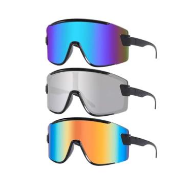 Imagem de Karsaer Óculos de sol Vision 3 peças de óculos de sol envolventes para homens e mulheres óculos de sol neon óculos de sol ciclismo esqui óculos de sol anos 80 anos 90