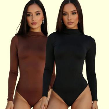 Imagem de Kit 2 Body Feminino Manga Longa Collant Bori Basico Inverno - Generica