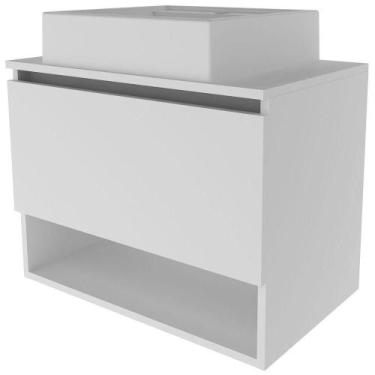 Imagem de Gabinete De Banheiro 60 Cm 1 Porta Com Cuba Valente Branco - TECNOMÓBI