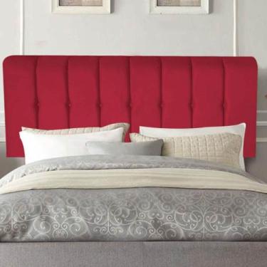 Imagem de Painel Estofada Kiara 90cm Solteiro Box Quarto Suede Vermelho - Gat Ma
