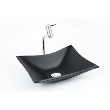 Imagem de Kit Banheiro Cuba Vidro Retangular + Torneira Link + Válvula - Lopazzi