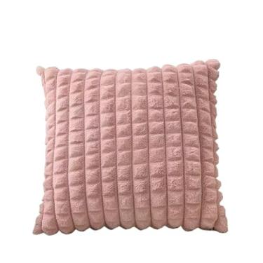 Imagem de Capa Almofada Pelúcia 3D Acolchoada com Pompons 45x45cm - Decoração Casa, Quarto Bebê, Travesseiros(rosa,2)
