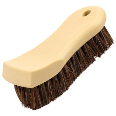 Imagem de Escova de limpeza duradoura de couro de crina de cavalo, escova de couro de limpeza profunda, aderência confortável, esfoliante de couro com brilho de crina de cavalo para interior de carro, móveis