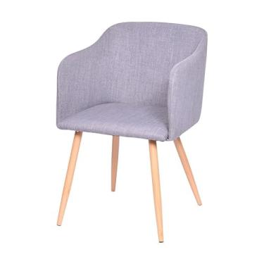 Imagem de Kit 2 Cadeiras Charla com Braço Base Madeira (Cinza)